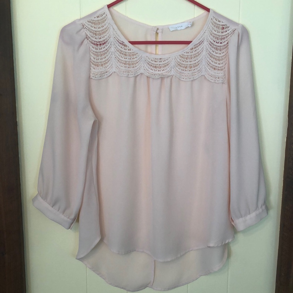 Lush chiffon blush colored blouse